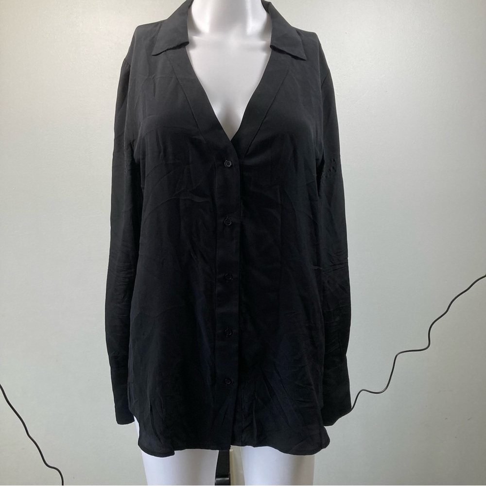 Lavender Brown Black Silk Blouse Top Shirt Sz Small